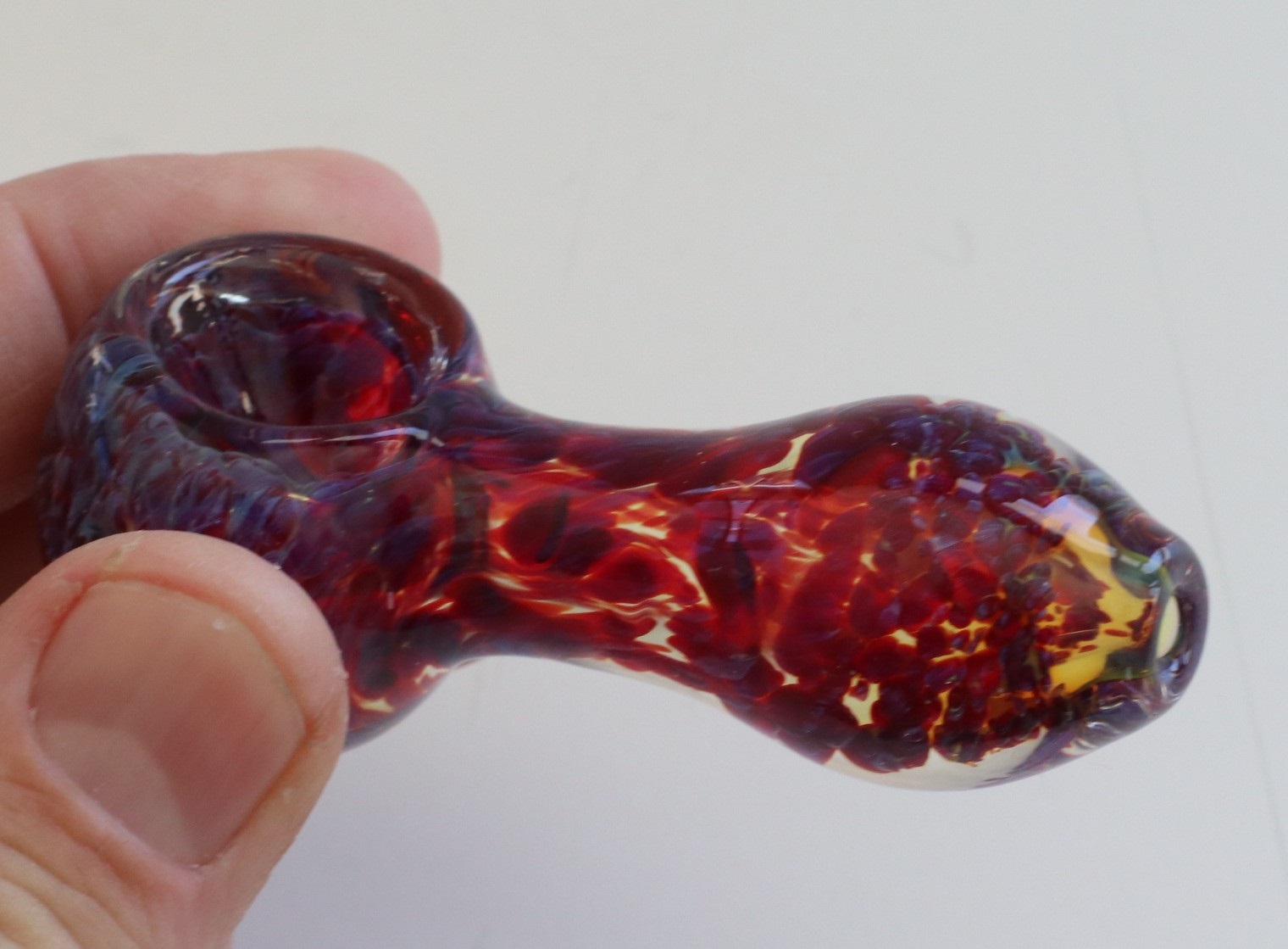 3" Glass Spoon Pipe- Fire Mini Glass Pipe for Smoking Herb-Discreet - Glass Spoon Pipe