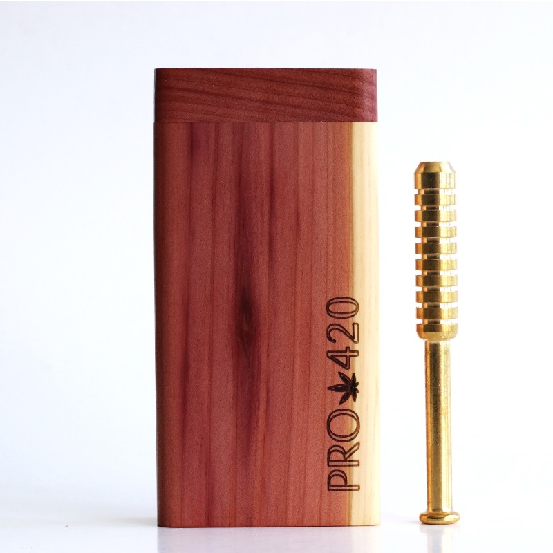 4" Cedar Wood Dugout and One hitter pipe-American Crafted-PRO 420 - 4' Cedar Wood Dugout