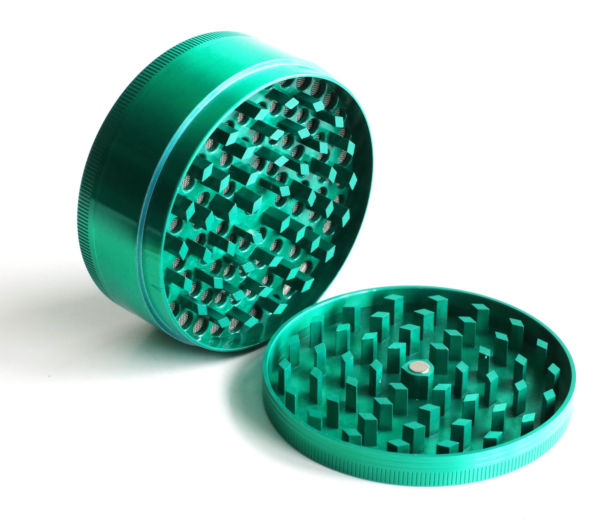3" Professional Grade Herb Grinder- 3pc magnetic lid with screen- Top Quality-Green - PRO 420 Herb Grinder