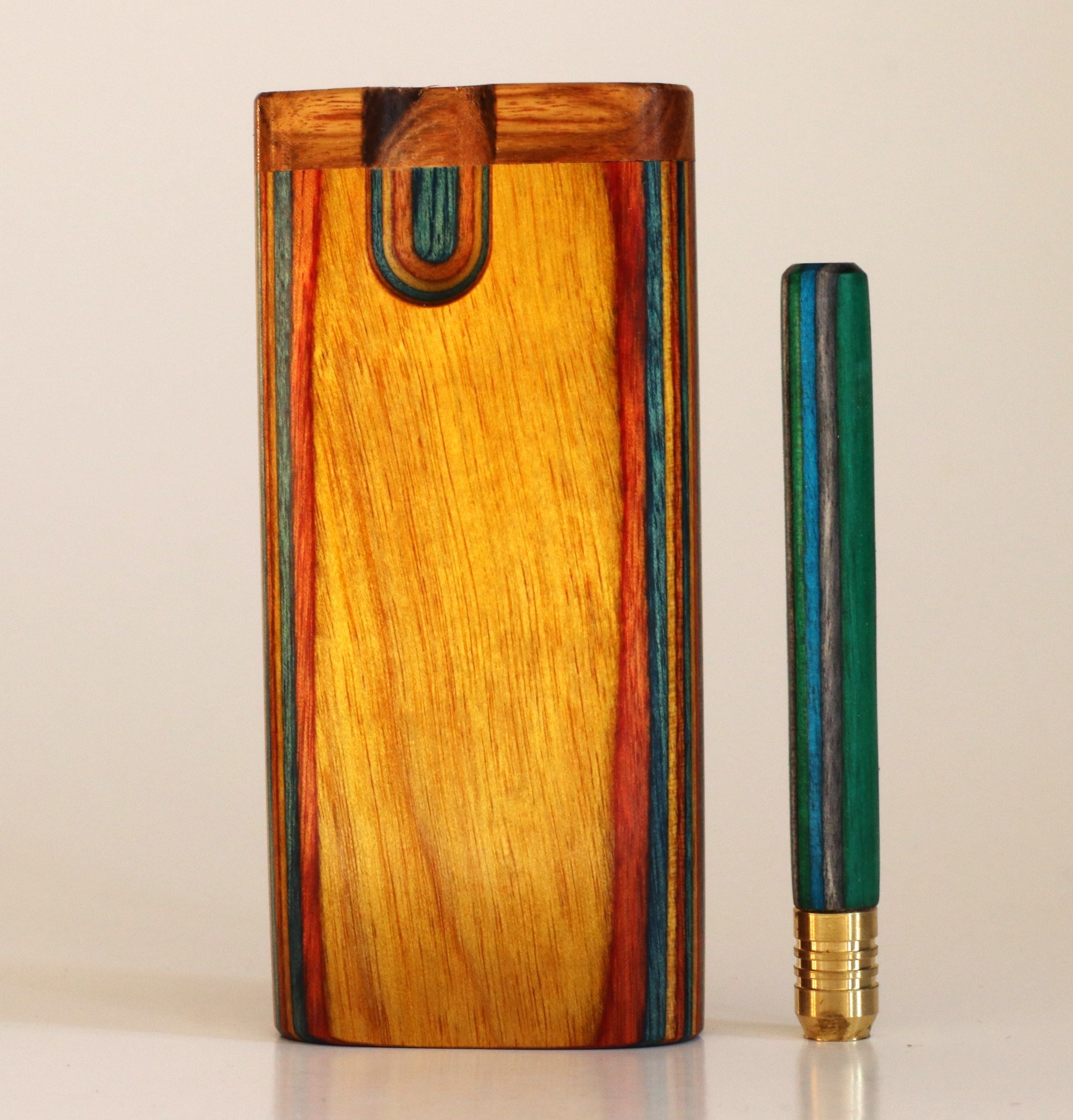 Diamond Wood Swivel Lid Dugout-Classic Smokers Stash Box - IMG_3032