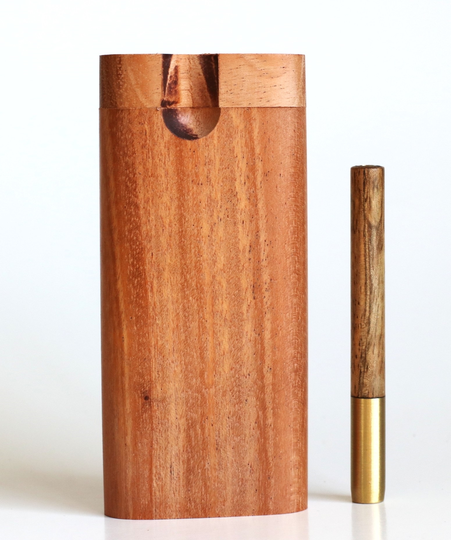 4" Mahogany Swivel Lid Dugout & One hitter pipe-American Made by Better Life - Swivel Lid Dugout-Handcrafted by Better Life
