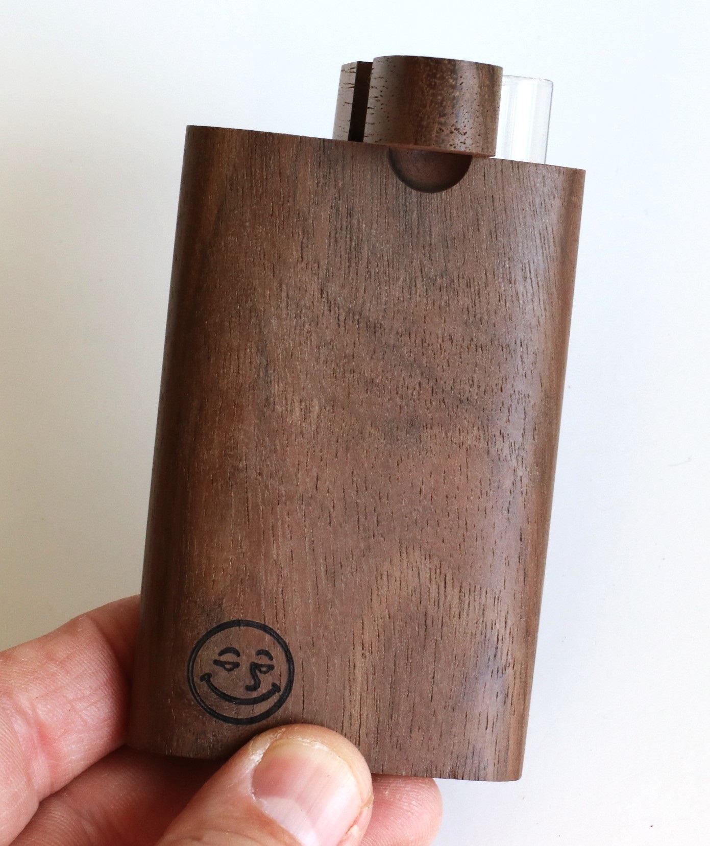 Walnut Wood Big Hitter-Dugout & Glass Pipe-American Crafted Super Size Dugout - Walnut Swivel Lid Dugout