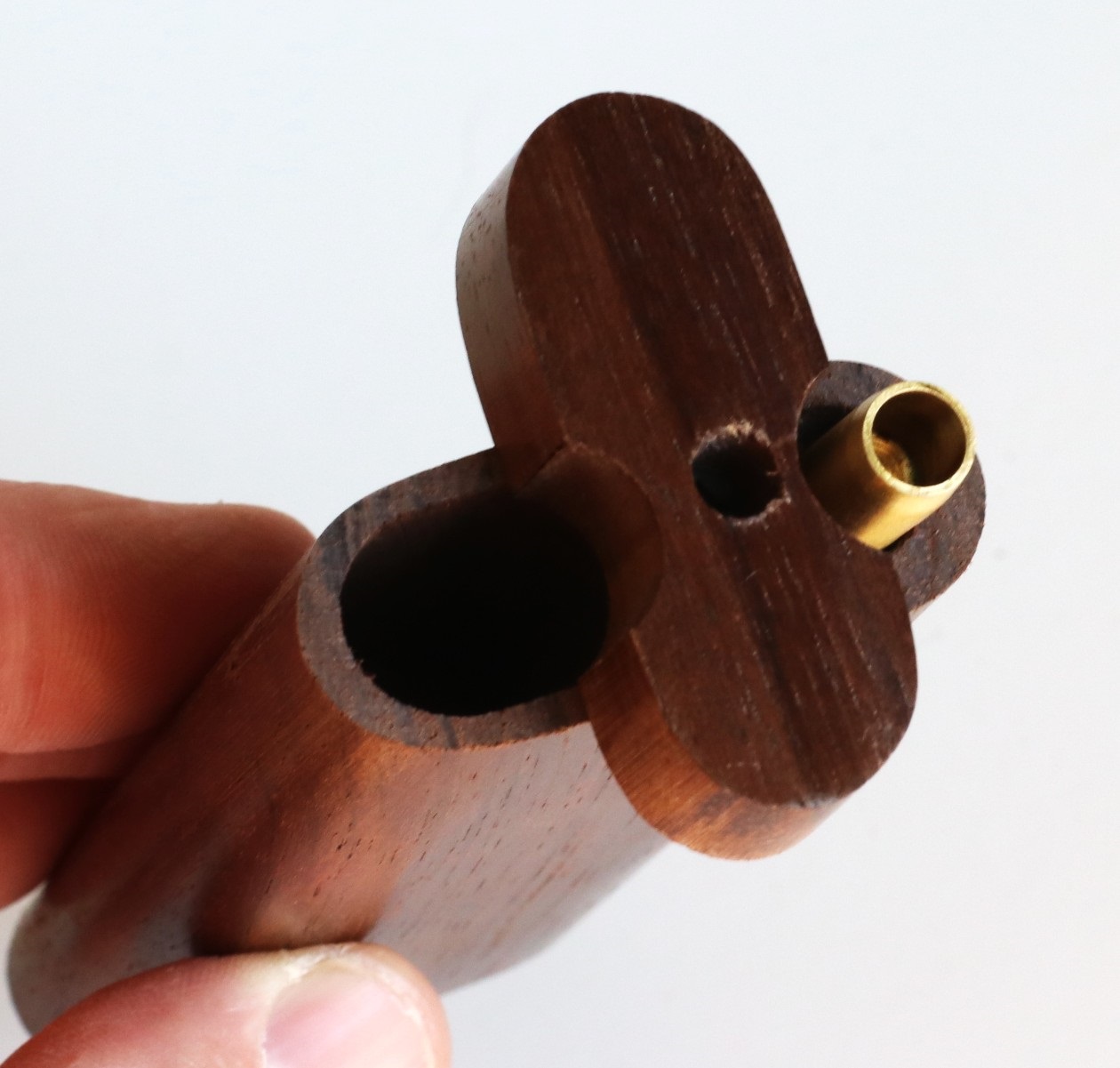 4" Walnut Swivel Lid Dugout & One hitter pipe-American Made by Better Life-Locking Lid - Swivel Lid Cutaway Dugout by Better Life