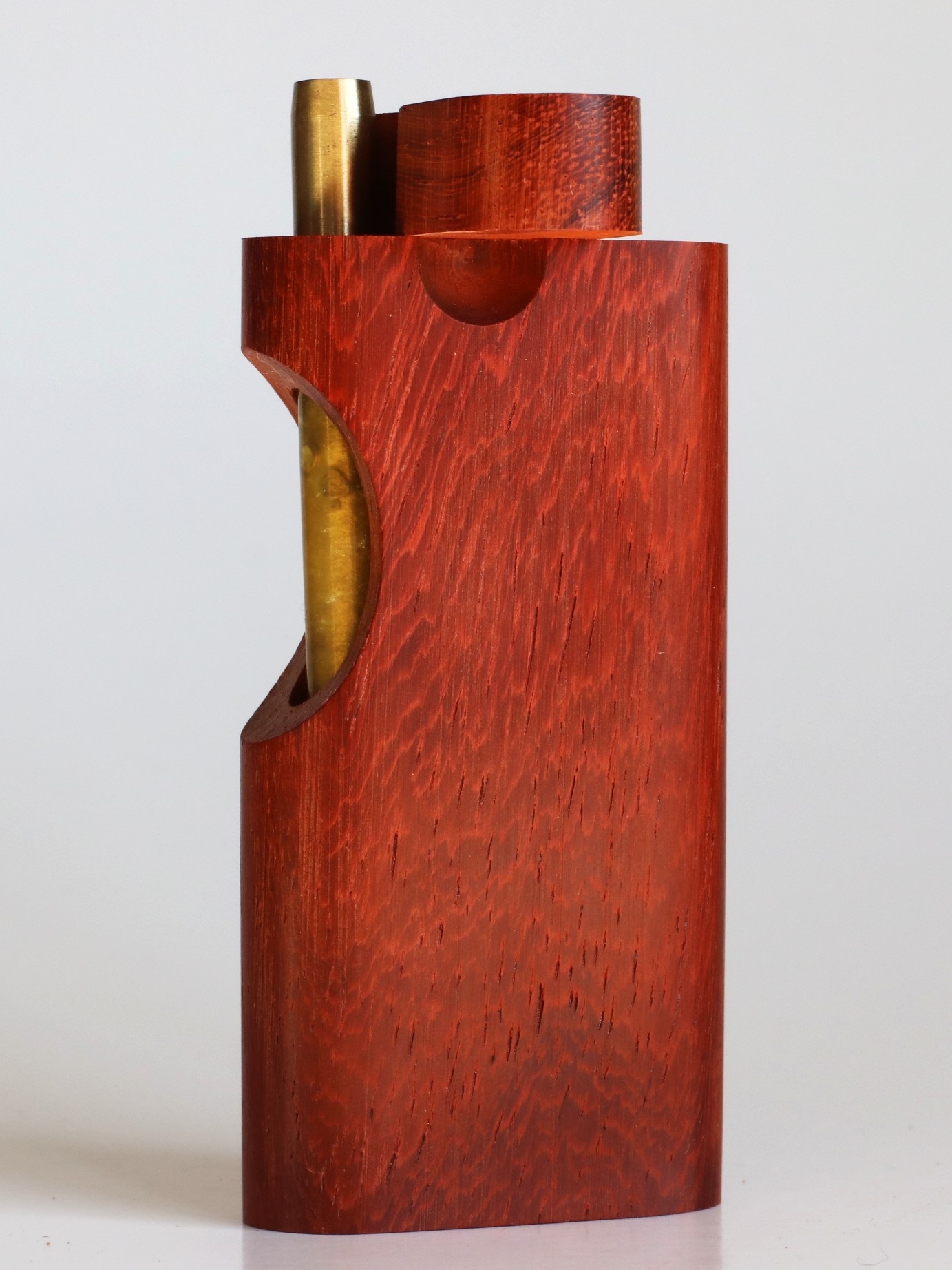 4" Padauk Swivel Lid Dugout & One hitter pipe-American Made by Better Life-Locking Lid - Swivel Lid Cutaway Dugout by Better Life