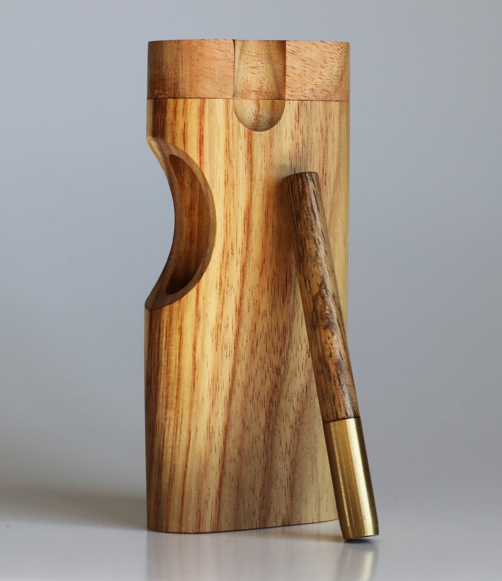 4" Zebra Swivel Lid Dugout & One hitter pipe-American Made by Better Life-Locking Lid - Swivel Lid Cutaway Dugout by Better Life