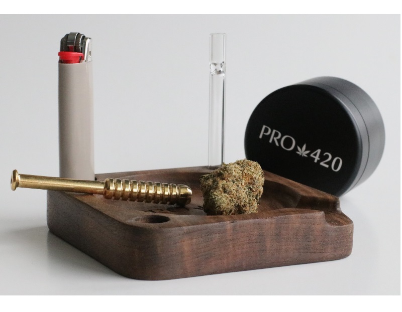 Mini Walnut Rolling Tray-PRO420 - The Ultimate Gift Bundle by PRO420