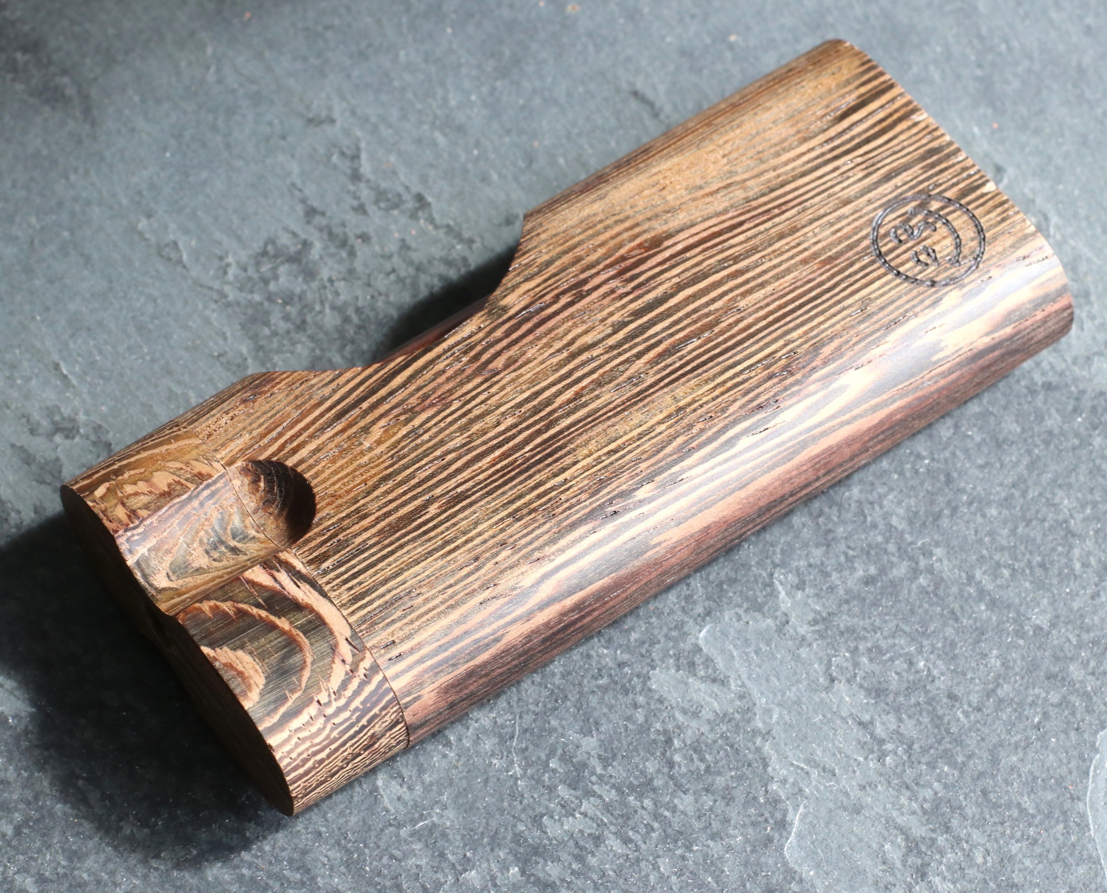 4" Wenge Swivel Lid Dugout & One hitter pipe-American Made by Better Life-Locking Lid - Cedar Wood Dugout- by Futo- Premium Stash Box with One Hitter & Stash Cleaner