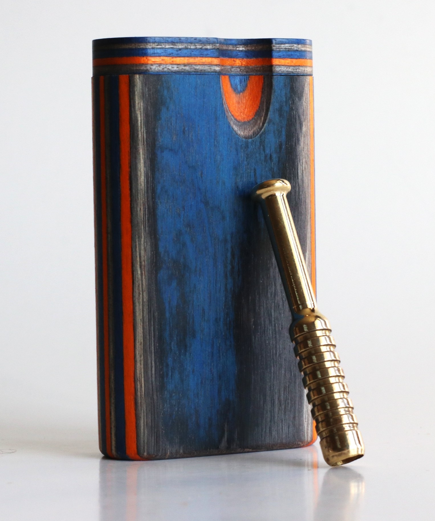 3" Swivel Lid Dugout & One Hitter Pipe-American Crafted Diamond Wood