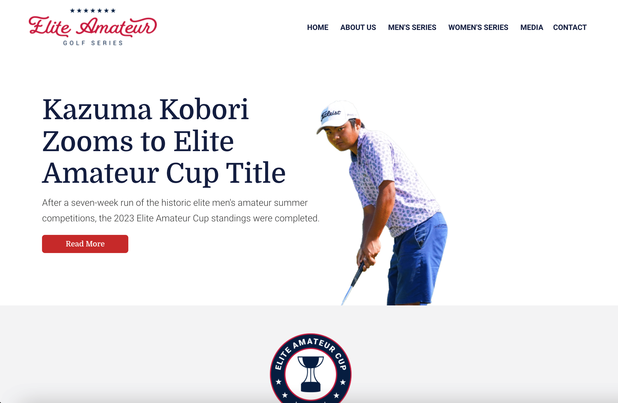 Screenshot of Elite Amateur Golf Series website
