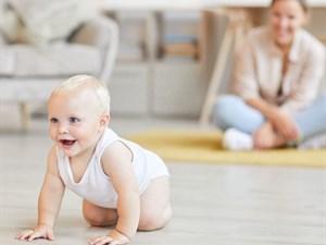kid friendly flooring - baby crawling